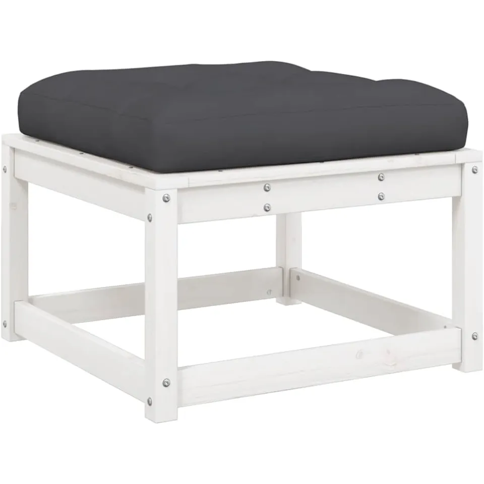 vidaXL 6-delige Loungeset met kussens massief grenenhout wit, foto 4