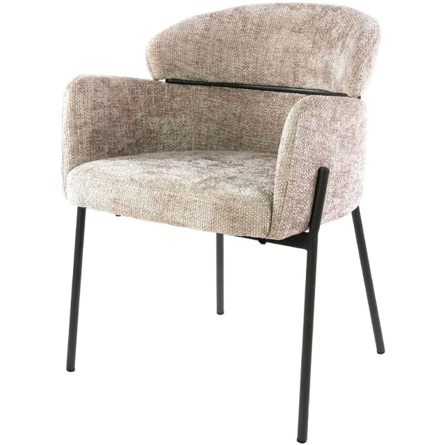 Nest of Nora Set van 2 - Nest of Nora Eetkamerstoelen Alea - Met armleuning - Comfortabele kuipstoel - Keukenstoelen - Zand Beige