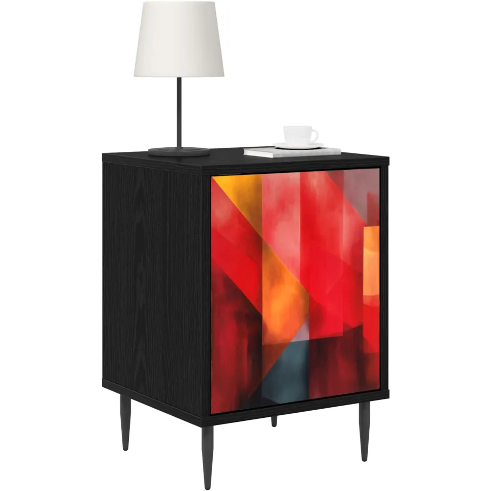 vidaXL Nachtkastje HEESCH Zwart eiken 36 x 33 x 51 cm Bewerkt hout