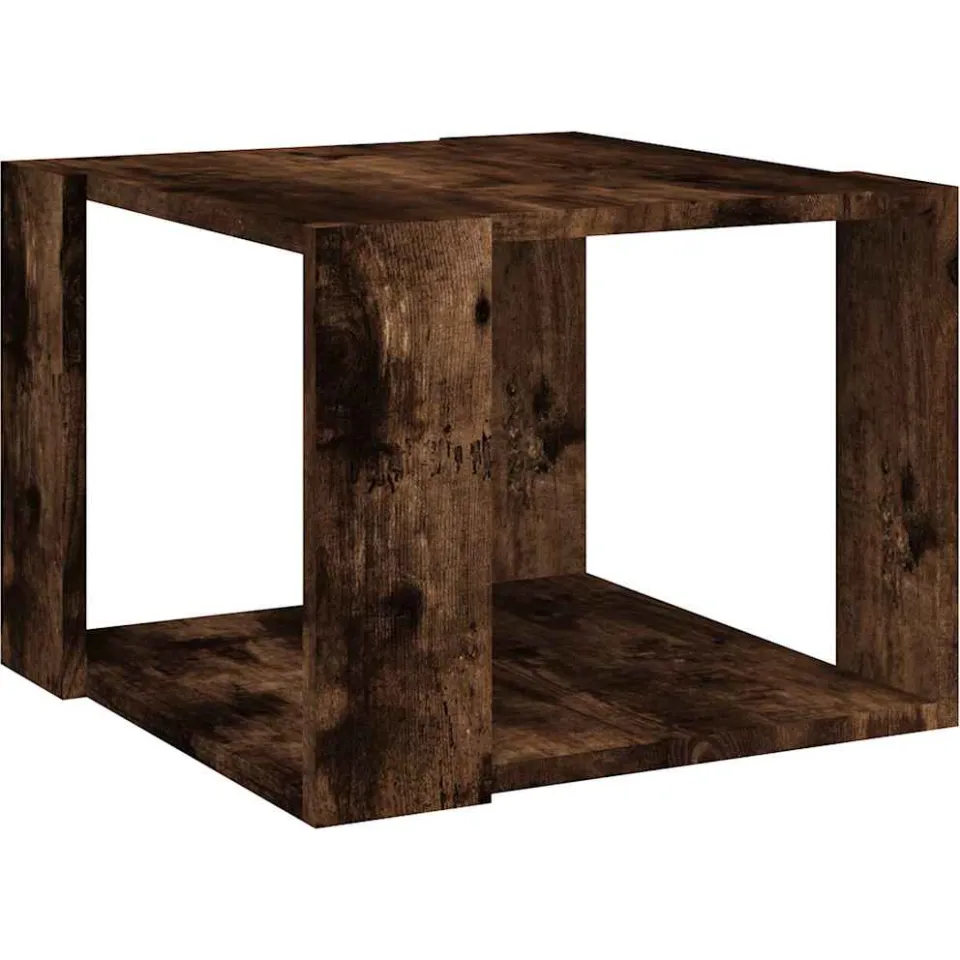 vidaXL Salontafel 40x40x30 cm bewerkt hout gerookt eikenkleurig Bruin