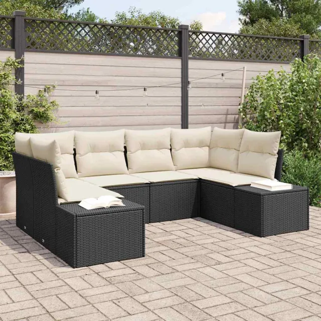 vidaXL Tuin Sofa Set 6 st Zwart poly rattan, foto 2