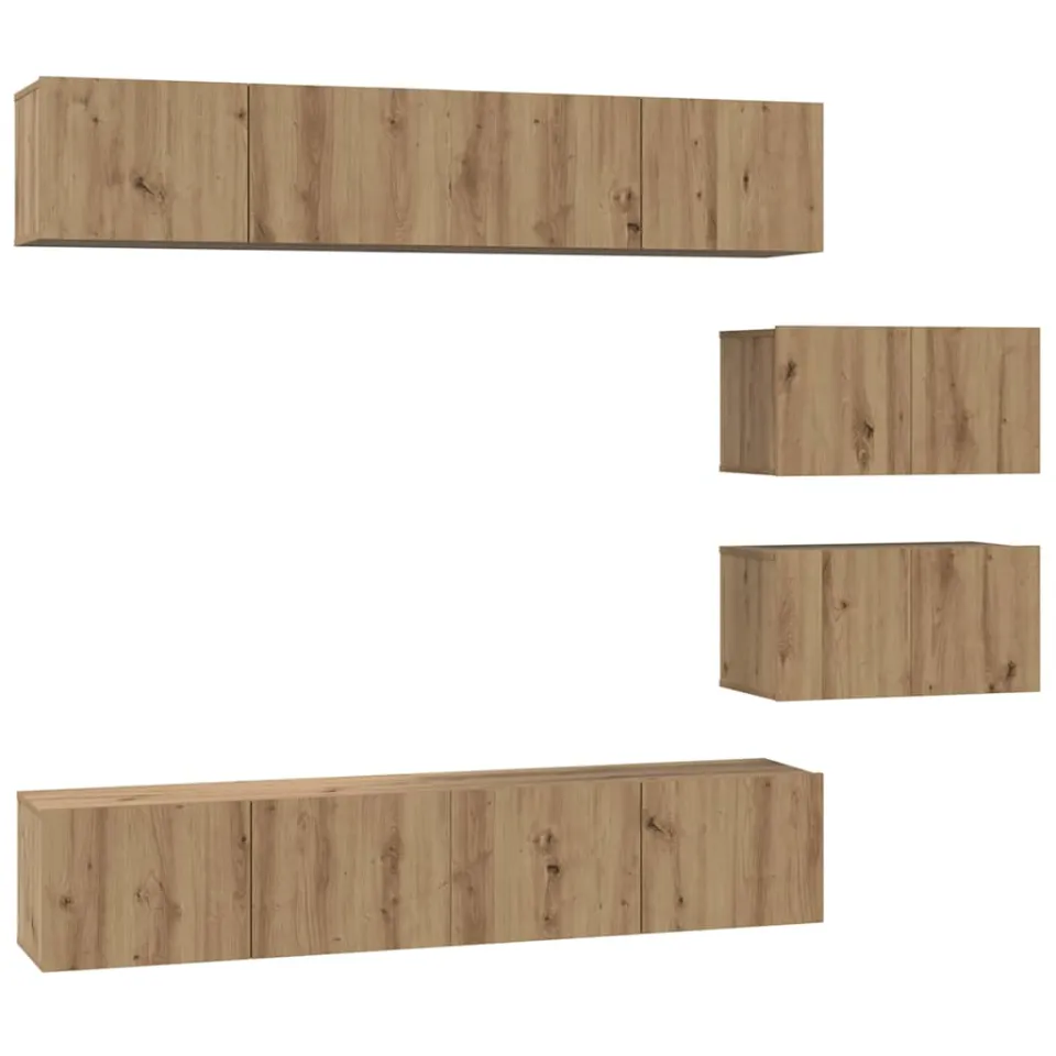vidaXL Tv-meubelset 6 st 80 x 30 x 30 cm Artisan Eiken, foto 3