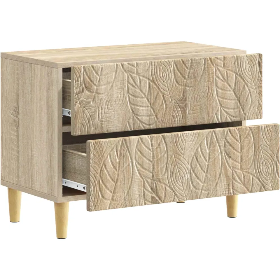 vidaXL Nachtkastje Sonoma Eiken 62 x 34,5 x 48 cm Bewerkt hout Bruin