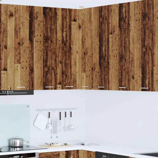 vidaXL Hangkast Oude Hout en Wit 57 x 57 x 100 cm Bewerkt hout Bruin