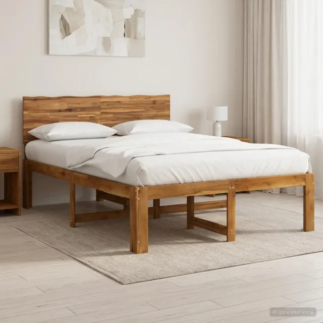 vidaXL Tweepersoonsbed met hoofdeinde ROSTOCK Naturel 137 x 190 cm