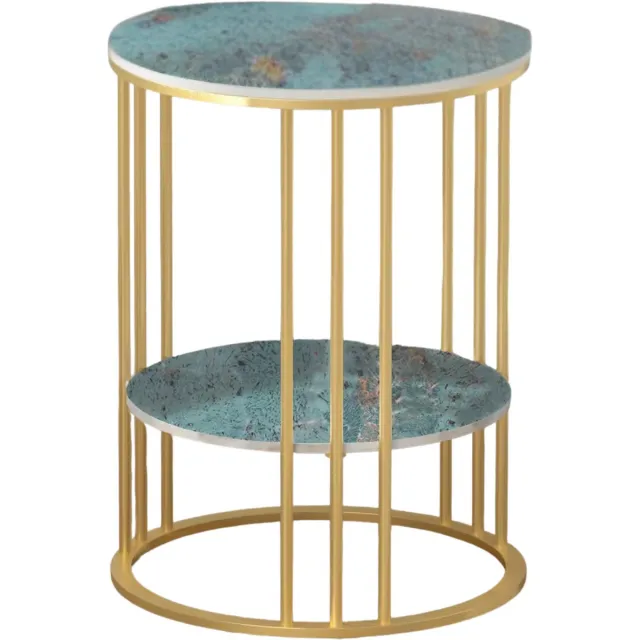 Bolt Edge Ronde bijzettafel Malito -Salontafel - Woonkamer - Emerald look - Side table - 40cm wit