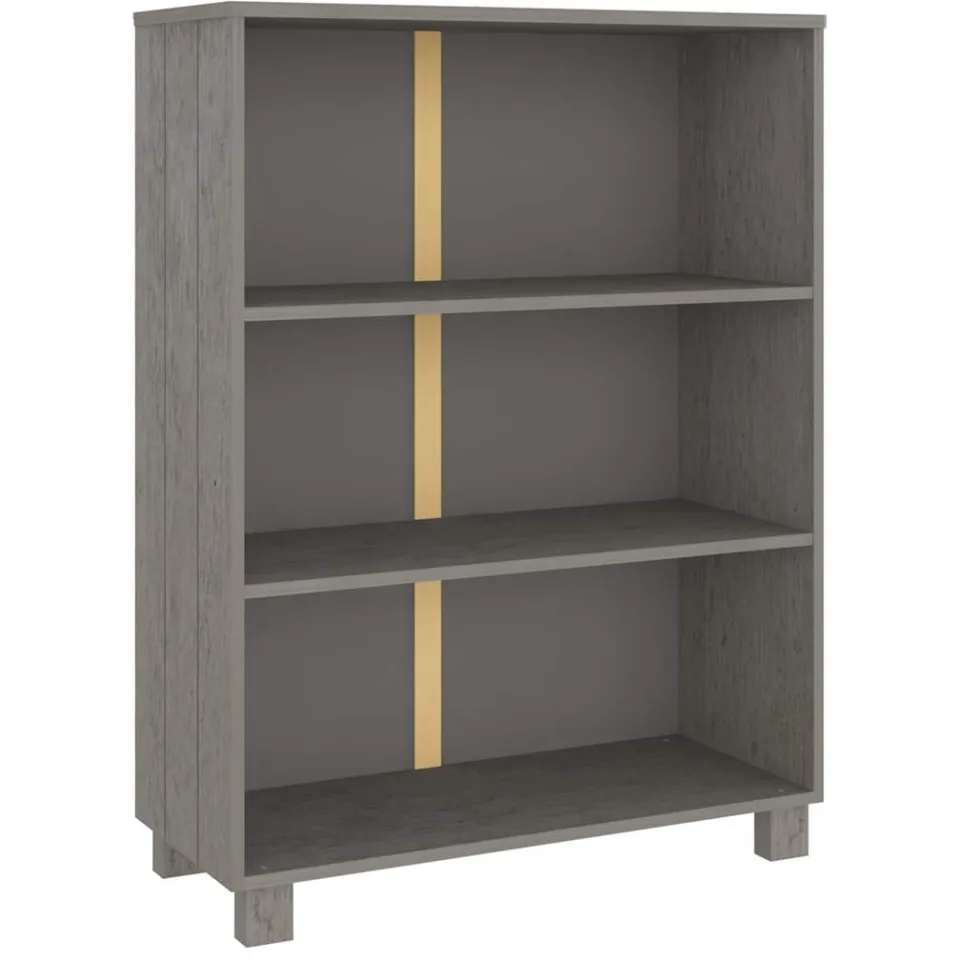 vidaXL Boekenkast HAMAR 85x35x112 cm massief grenenhout lichtgrijs