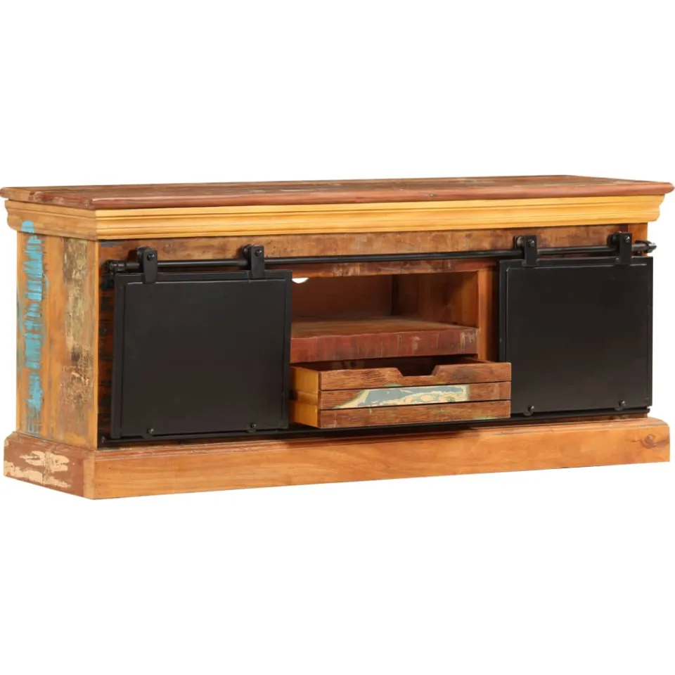 vidaXL Tv-meubel 110x30x45 cm massief gerecycled hout Bruin
