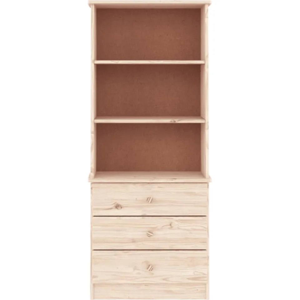 vidaXL Boekenkast met lades ALTA 60x35x142 cm massief grenenhout Bruin