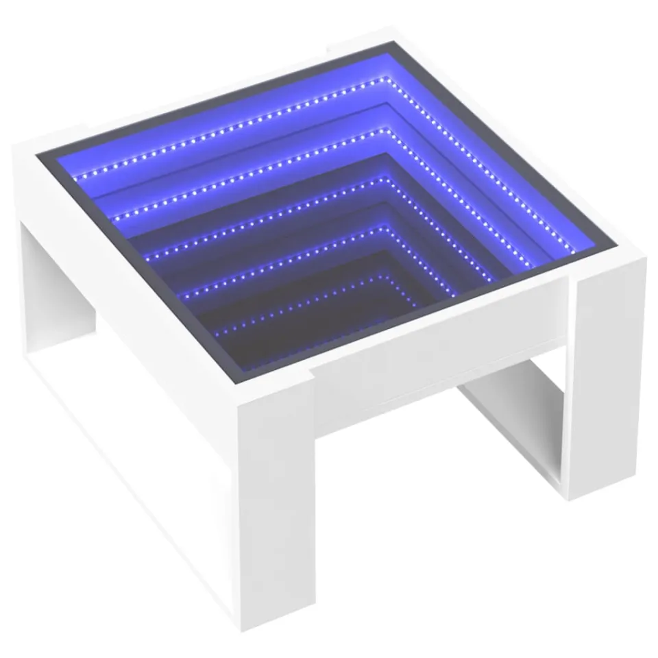 vidaXL Salontafel met Infinity LED 50x53x30 cm wit
