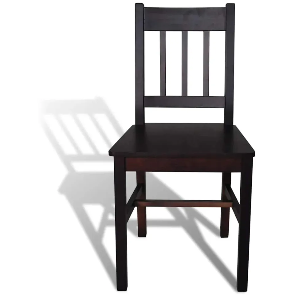 vidaXL Eetkamerstoelen 4 st grenenhout donkerbruin bruin, foto 2