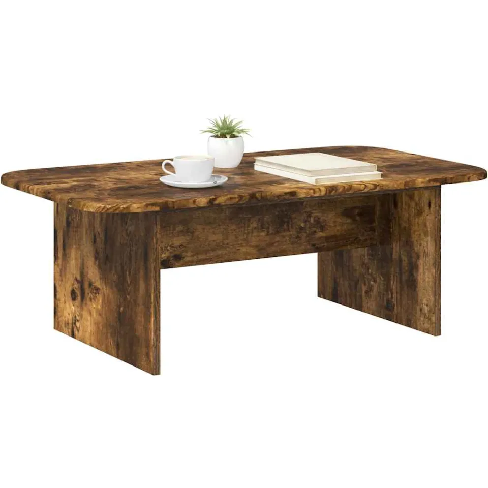 vidaXL Salontafel Gerookt eiken 93 x 53 x 33 cm Bewerkt hout Bruin