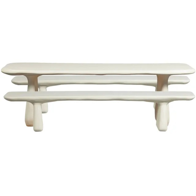 WOOOD Loggia eettafel met banken naturel natural