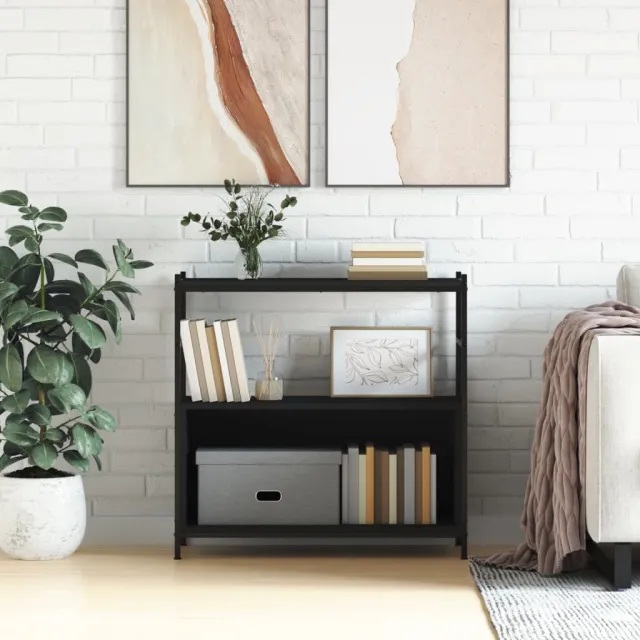 vidaXL Boekenrek 80x30x78,5 cm bewerkt hout en ijzer zwart, foto 2