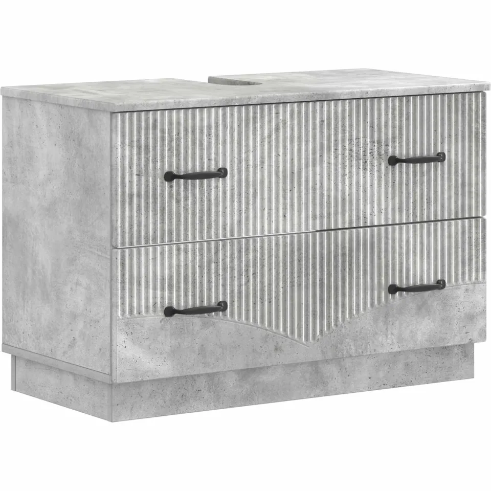 vidaXL Badkamer wastafelkast HOORN Betongrijs 82 x 41 x 56 cm grijs, foto 3