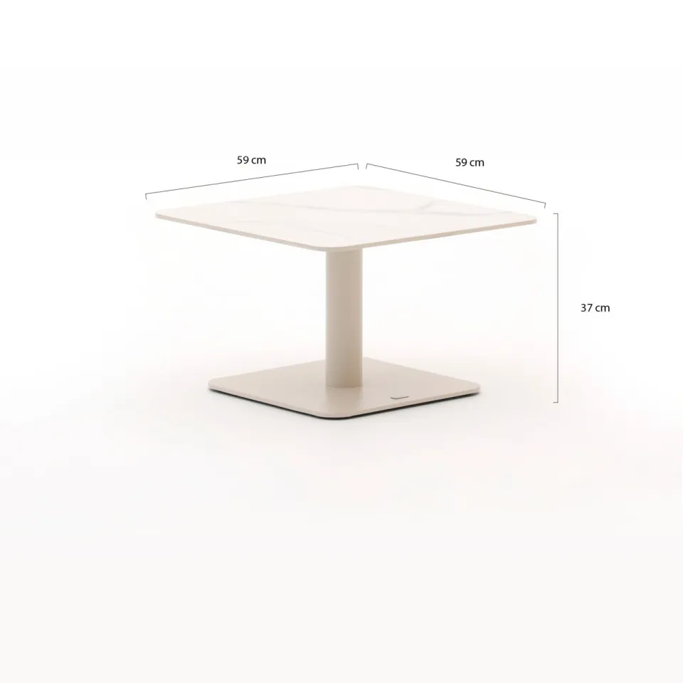 Bellagio tuinmeubelen Bellagio San Lupo lounge tuintafel 59x59x37cm grijs, foto 3
