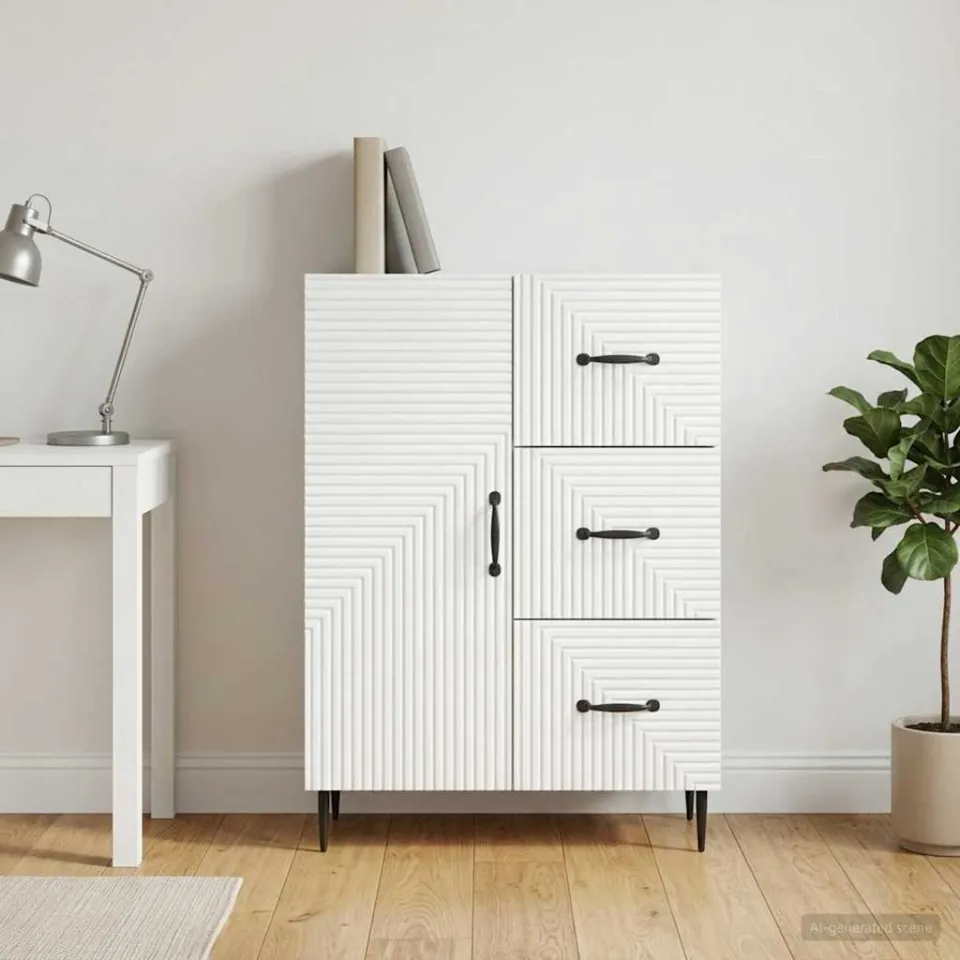 vidaXL Dressoir Wit 66 x 34,5 x 89,5 cm Bewerkt hout, foto 3