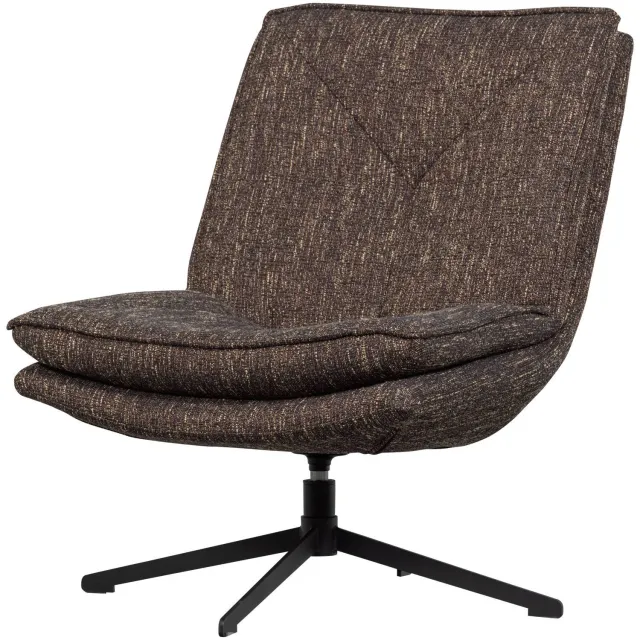 WOOOD Milaro Draaifauteuil - Polyester - Bruin Melange - 88x75x94 brown melange