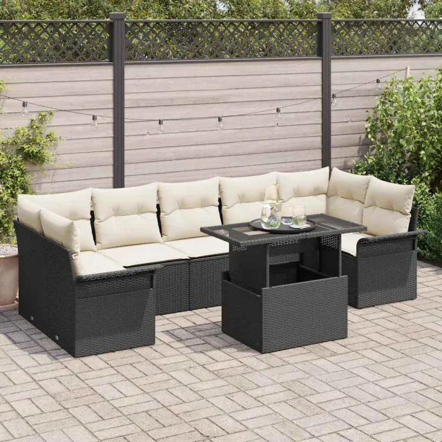 vidaXL Tuin Sofa Set 8 st Zwart poly rattan, foto 2