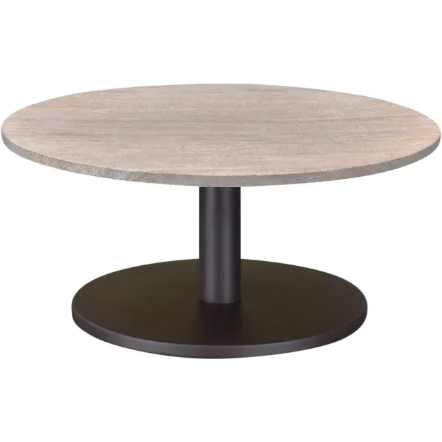 AVH-Collectie Lido lounge tafel 60x60x30 cm terre polystone travertine bruin / terre, wit