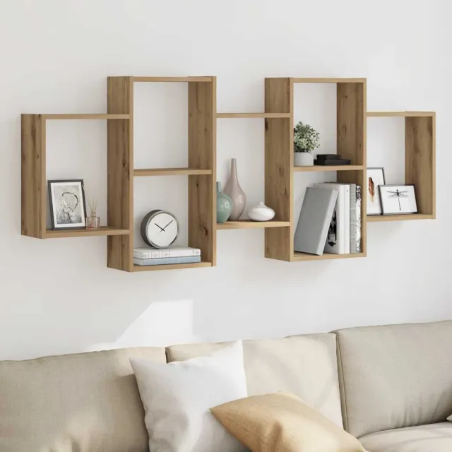 vidaXL Wandschap 159x18x65 cm bewerkt hout artisanaal eikenkleurig Bruin
