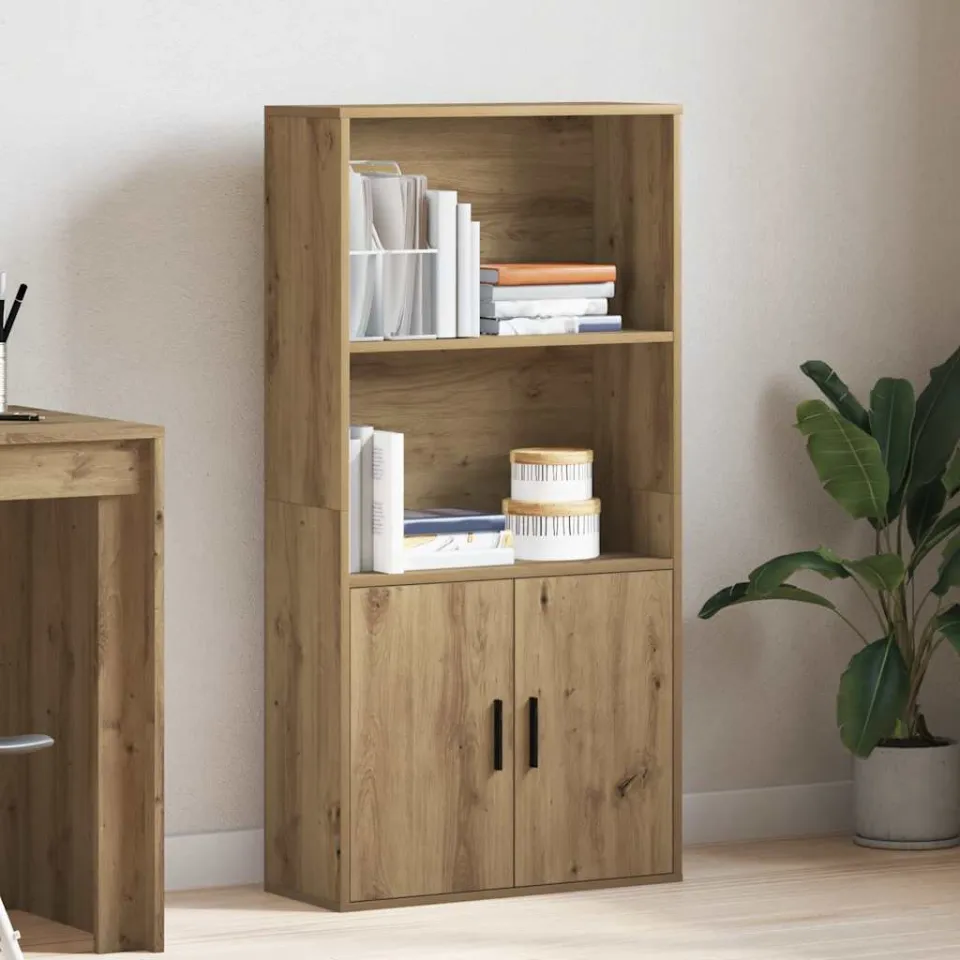vidaXL Boekenkast 60x24x120 cm bewerkt hout artisanaal eikenkleurig, foto 3