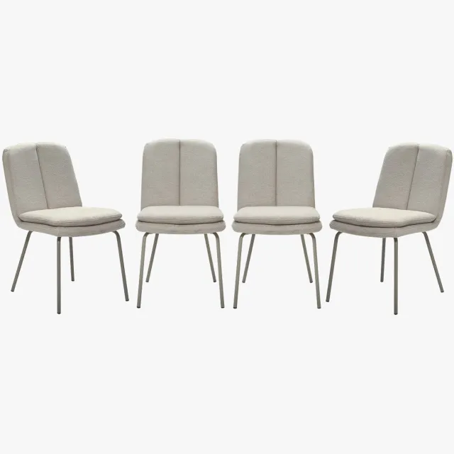 CaliCosy Stoelen set van 4, gestoffeerde met beige metalen poten H85 cm - LYSA