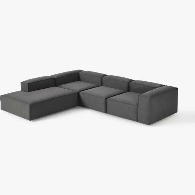 Westwing Collection XL modulaire hoekbank Lennon (4-zits) Antraciet