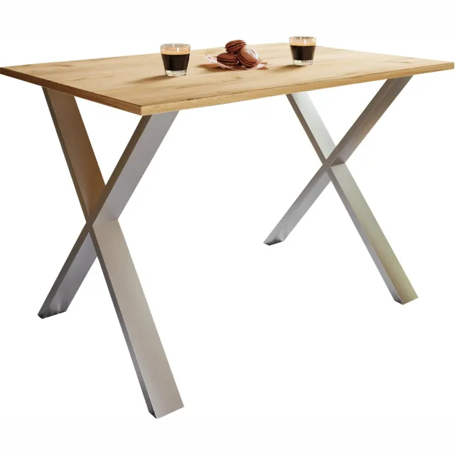 Vcm kleine tafel en stoelen, tafelstoel, eettafel en stoelen, kleine eettafel en stoelen, tafels en stoelen, compacte tafel en stoelen, kleine keukentafel en stoelen, tafel- en stoelset, keukentafels en stoelen, eettafels en stoelen Silber / Honig-Eiche