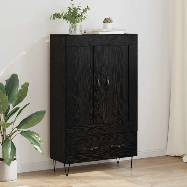 vidaXL Highboard Zwart Eiken 69,5 x 31 x 115 cm Bewerkt hout, foto 2