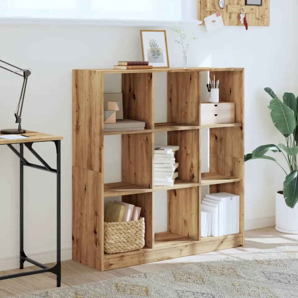 vidaXL Boekenkast 102x32x108 cm bewerkt hout artisanaal eikenkleurig, foto 2