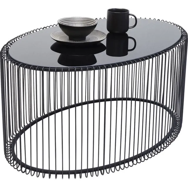 Kare Salontafel Wire Uno Oval Black Zwart