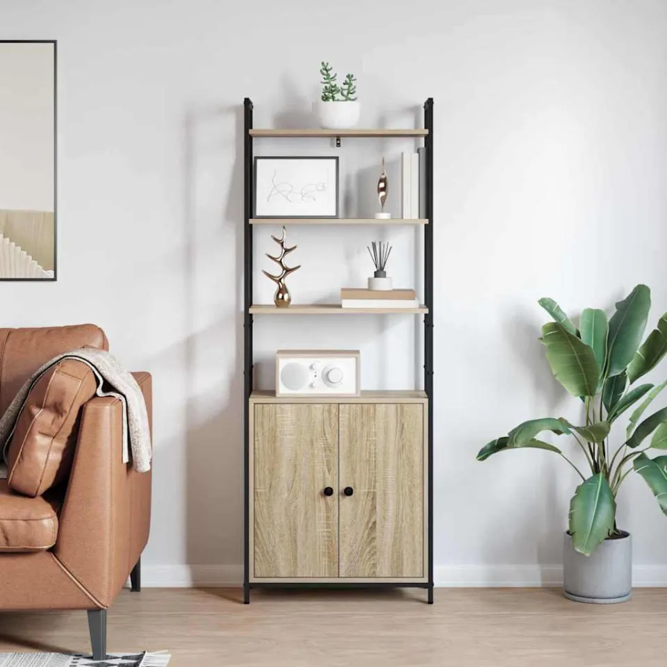 vidaXL Boekenkast 6-laags 60 x 24 x 161 cm Bewerkt hout Sonoma Eiken, foto 3