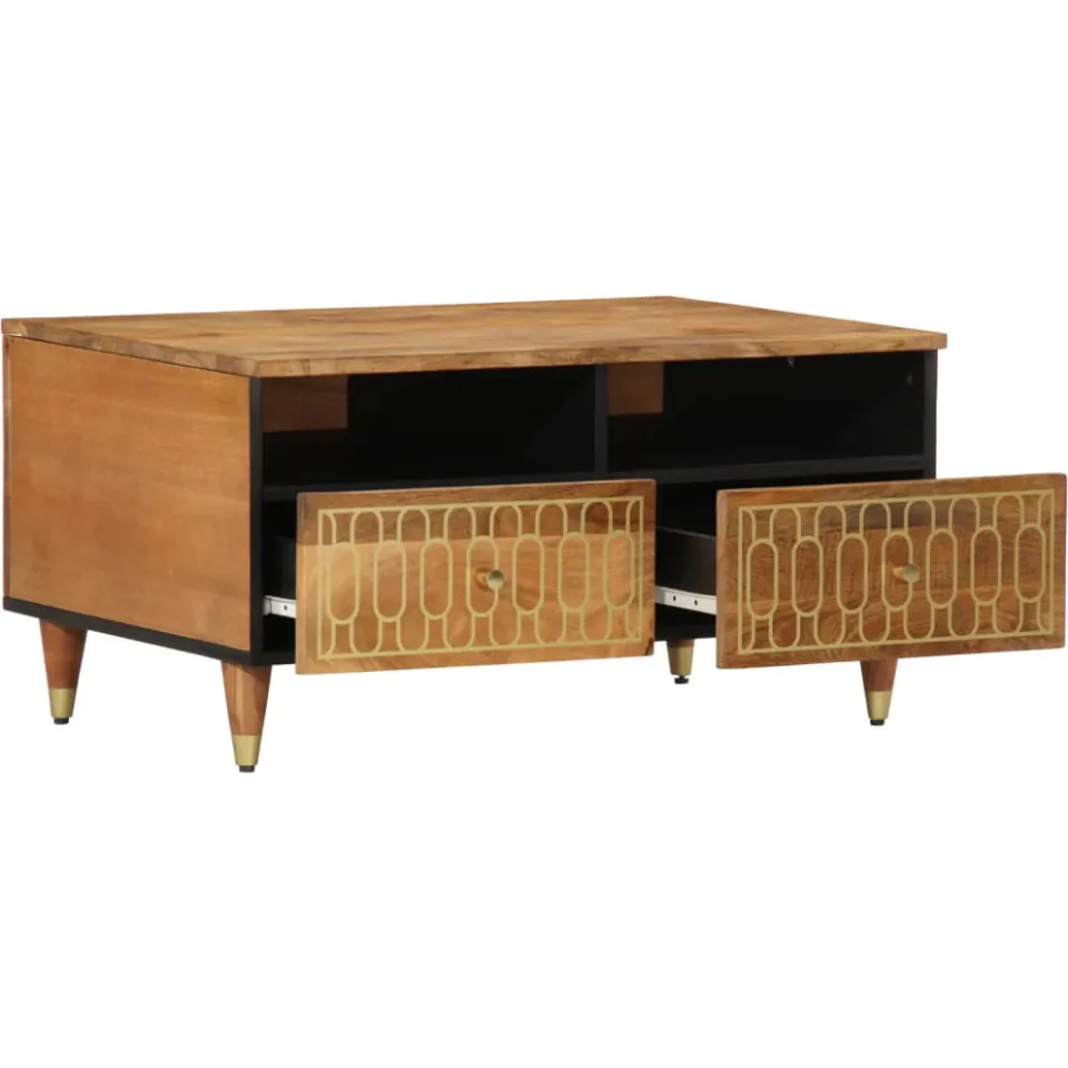 vidaXL Salontafel 80x54x40 cm massief mangohout bruin, foto 3
