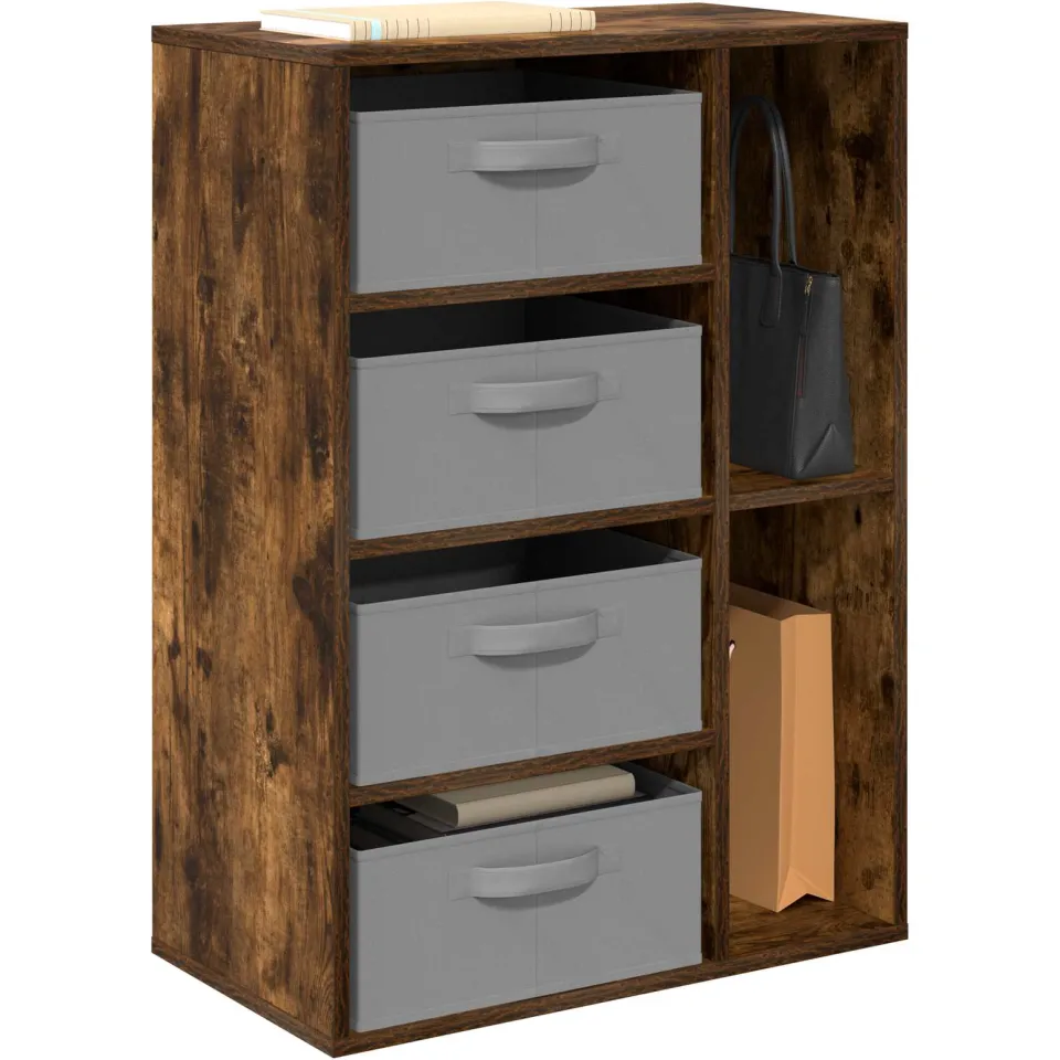 vidaXL Dressoir Gerookt eiken 60 x 33,5 x 84 cm Bruin