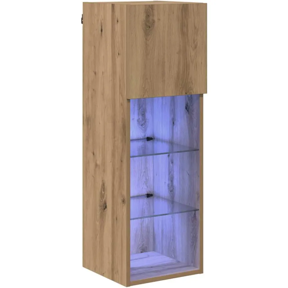 vidaXL Wandgemonteerd tv-meubel 30,5 x 30 x 90 cm Artisan Eiken Bruin