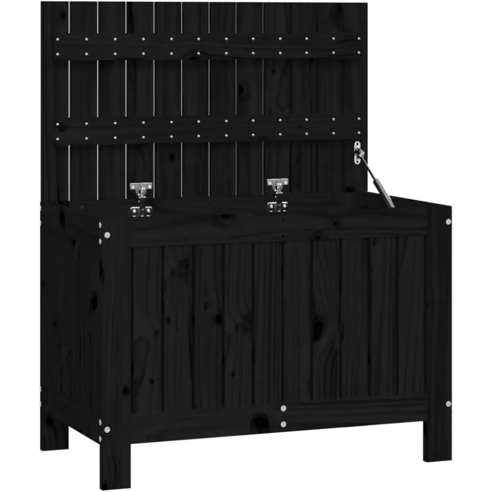 vidaXL Tuinbox 76x42,5x54 cm massief grenenhout zwart