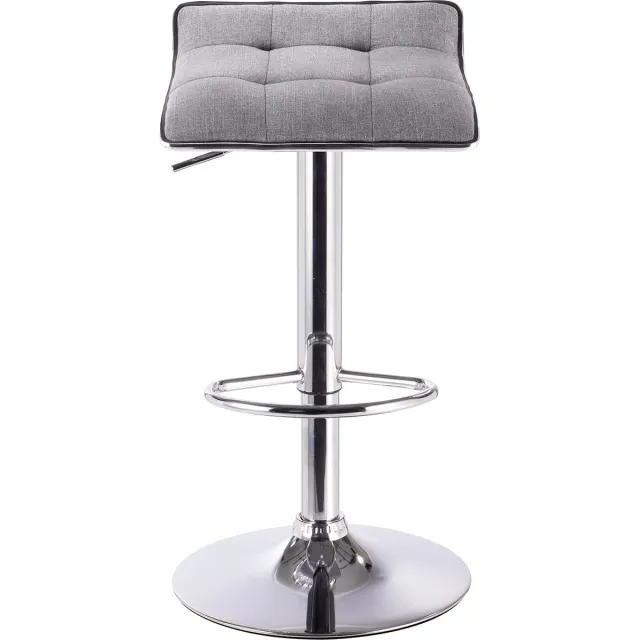 Dripio Barkruk Design - Mini rugleuning - Linnen - Set van 1 - Keuken & bar - Barstoelen - Barkrukken ergonomisch - Lichtgrijs - Verstelbaar in hoogte - Zithoogte 62-84cm