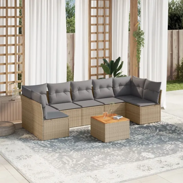 vidaXL Patio Sofa Set 10-zits Beige mix en grijs, foto 2