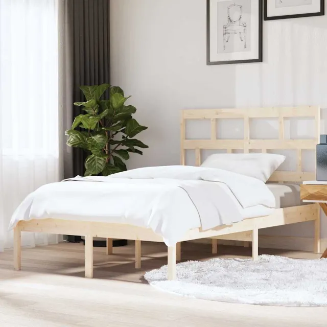 vidaXL Bedframe massief grenenhout 140x200 cm Bruin