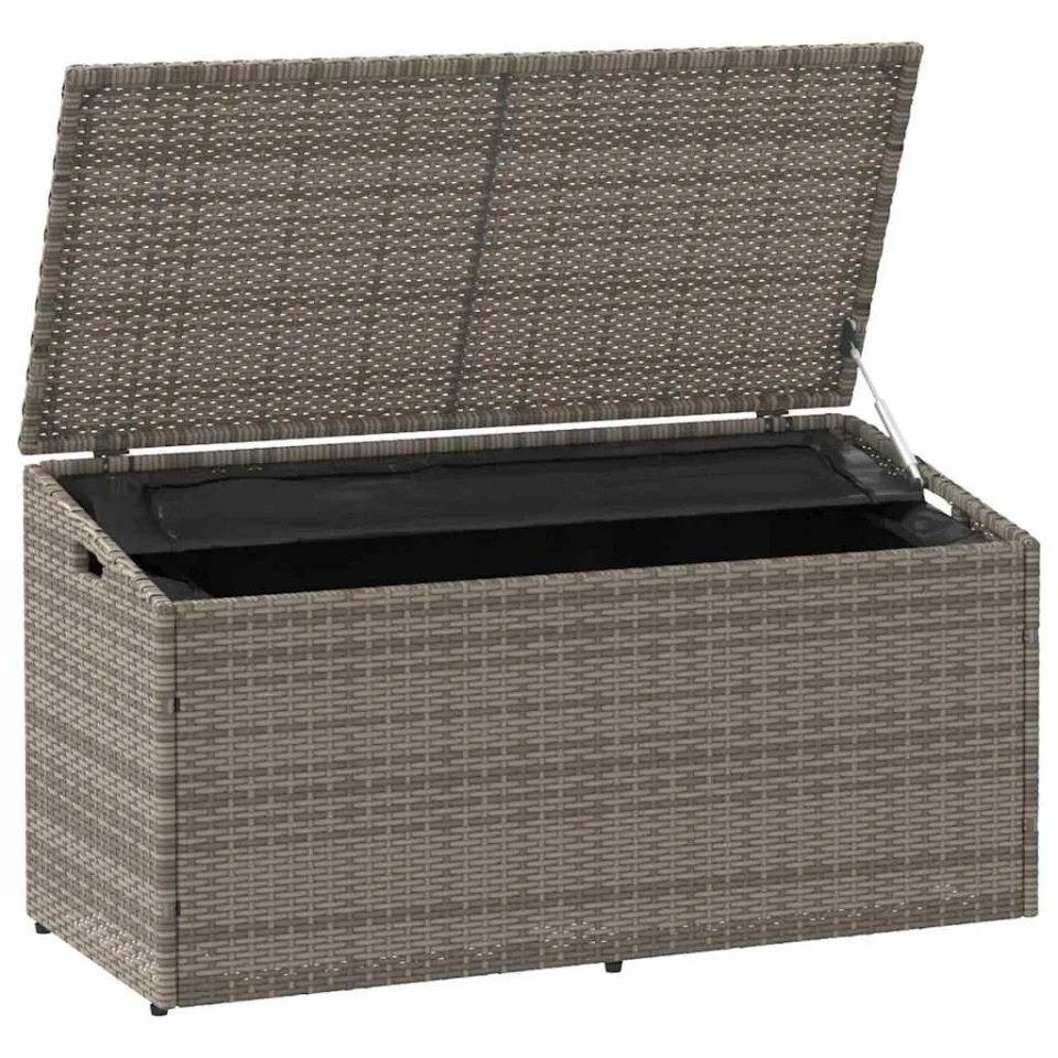 vidaXL Tuinbox 110x50x58 cm poly rattan grijs, foto 4