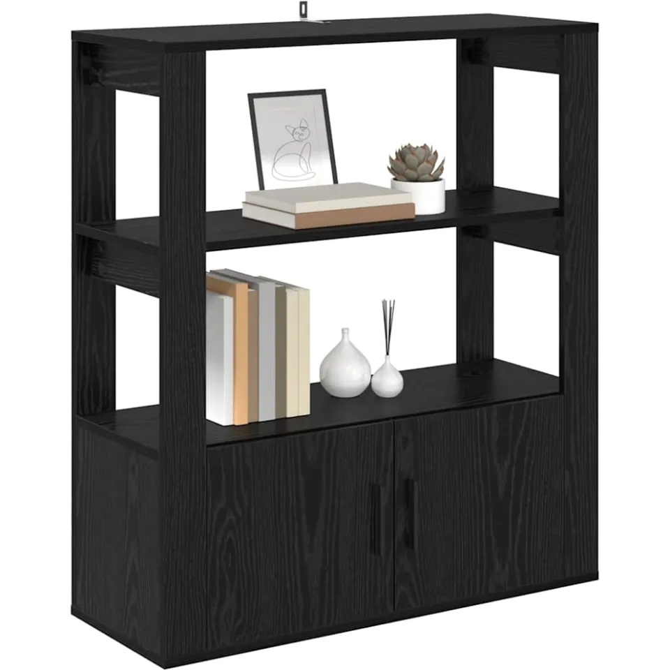 vidaXL Dressoir Zwart eiken 30 x 80 x 90 cm Bewerkt hout