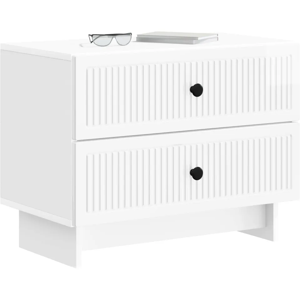 vidaXL Nachtkastje Hoogglans Wit 62 x 34,5 x 47,5 cm Bewerkt hout