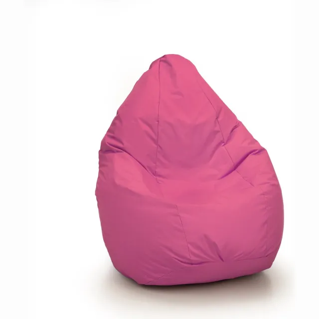 Drop & Sit compacte zitzak - robuust nylon - fuchsia - voor binnen en buiten 180 liter met uitneembare binnenzak