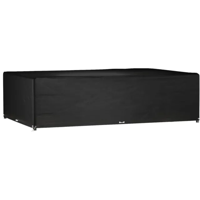 vidaXL Tuinmeubelhoes met 16 oogjes rechthoekig 325x205x90 cm Zwart