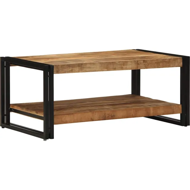 vidaXL Salontafel 90x50x38 cm massief ruw mangohout Bruin