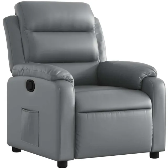 vidaXL Fauteuil - verstelbaar - kunstleer - grijs