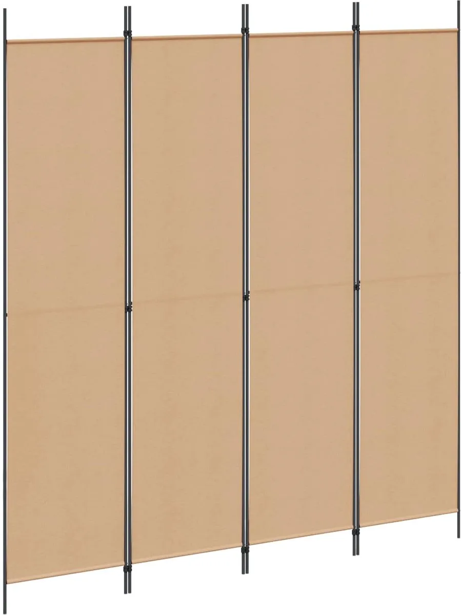 vidaXL 4-panelen roomdivider Beige 200 x 220 cm Stof