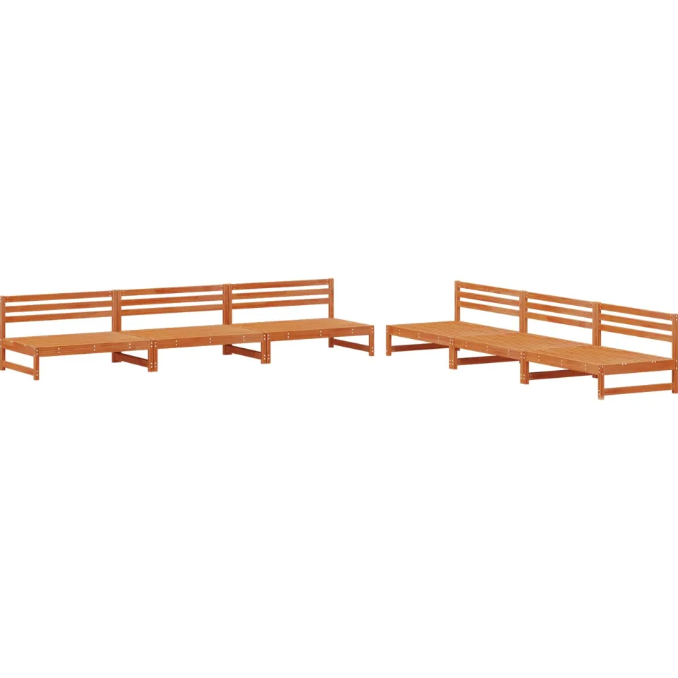 vidaXL Tuin loungeset 6 st Wasbruin Massief grenenhout