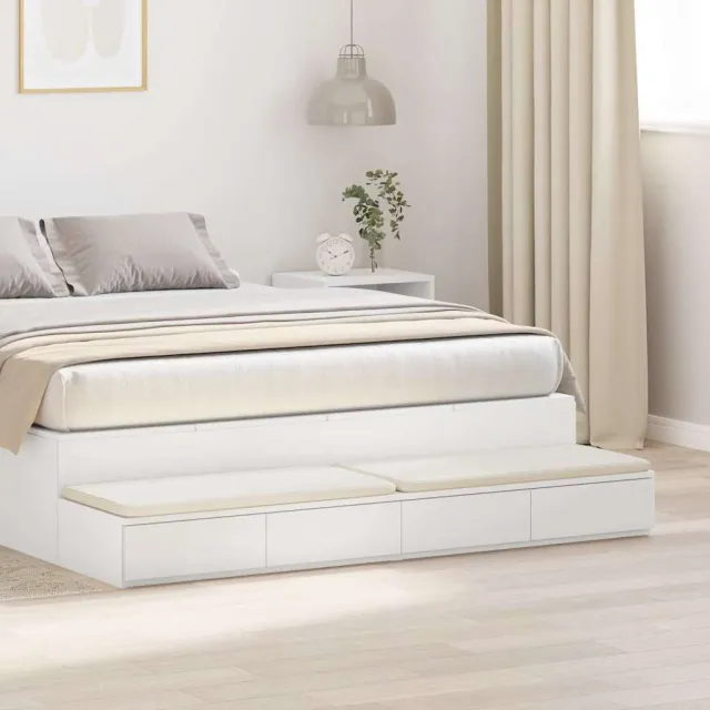 vidaXL Bedlades Wit 140 x 36,5 x 16,5 cm Bewerkt hout, foto 2